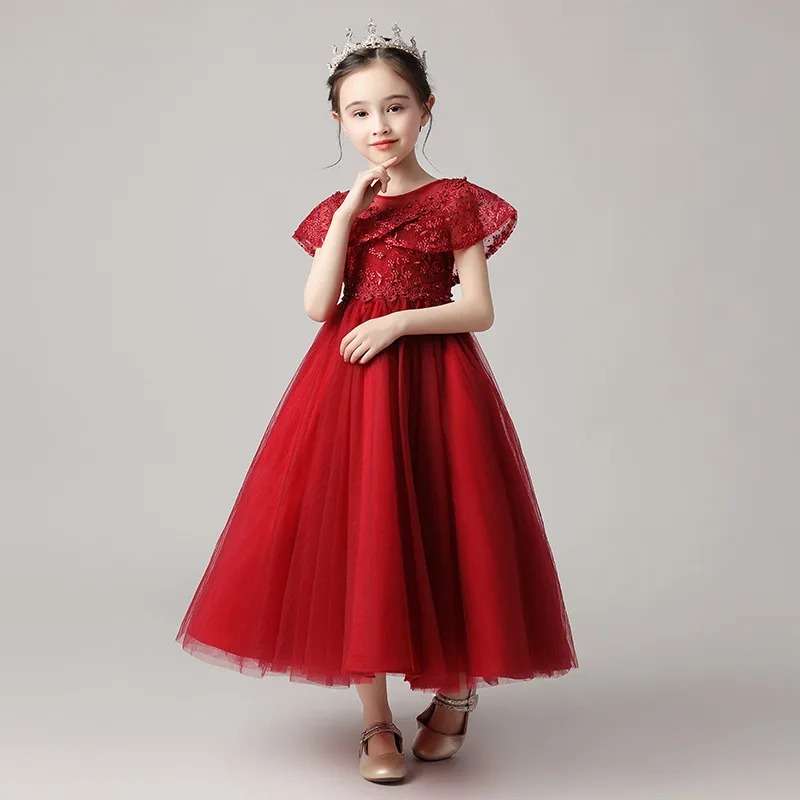 Robe De Princesse Longue Fille En Dentelle Robe De Princesse Longue Fille En Dentelle